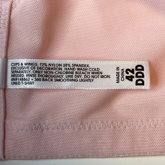 Torrid Pink Bra Simply Spacer T-Shirt Back Smoothing 42DDD Underwire NWT - Picture 7 of 10